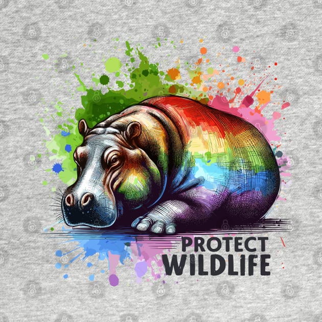 Hippo Protect Wildlife by PrintSoulDesigns
